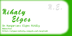 mihaly elges business card